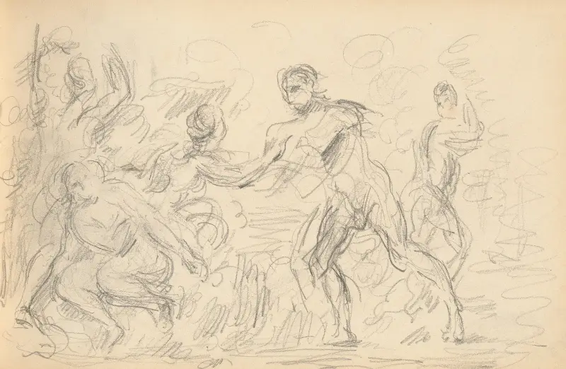 Studium do „Sądu Parysa” lub „Zalotnego pasterza”, Paul Cézanne