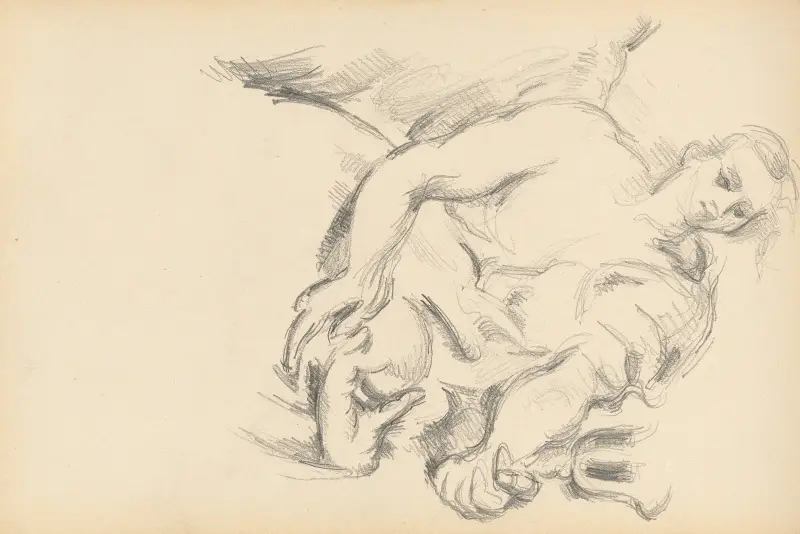 Studie eines Engels in Rubens' 'Der Prophet Elia' von Paul Cézanne