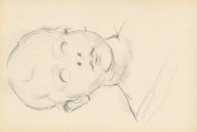 Studie av Desiderio da Settignanos 'Byst av ett barn' av Paul Cézanne