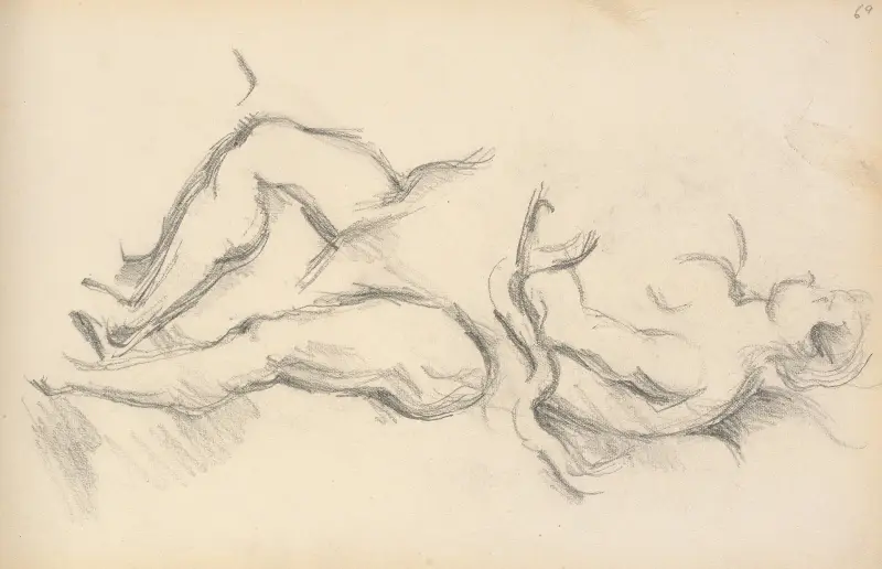 Studie av den allegoriska figuren Hälsans genius i Rubens’ Ludvig XIII:s födelse i Fontainebleau av Paul Cézanne