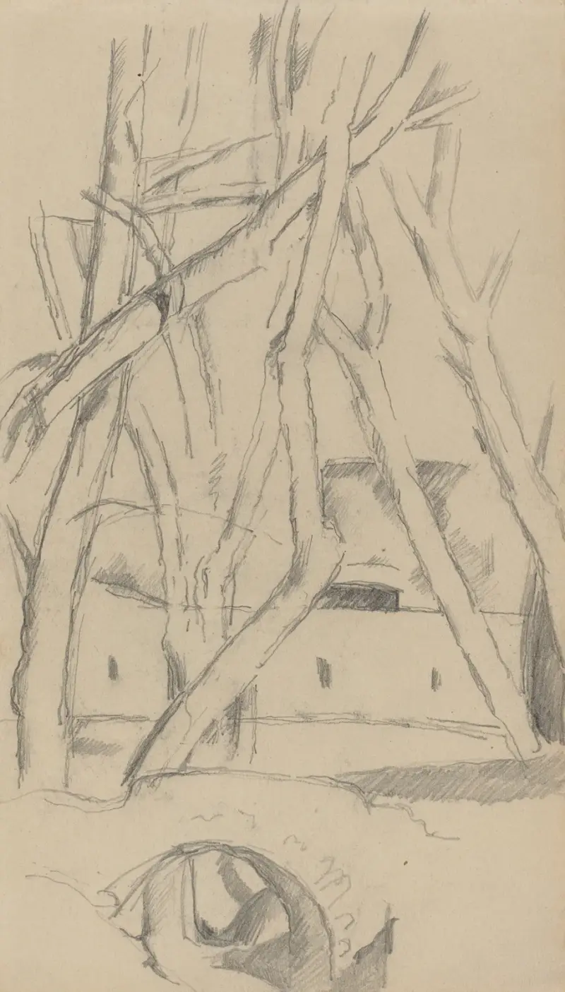 The Little Bridge (recto) av Paul Cézanne