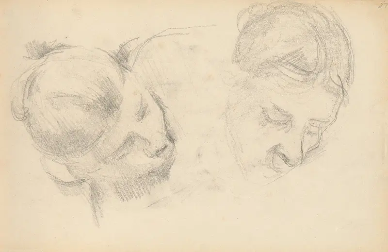 Två kvinnohuvuden av Paul Cézanne