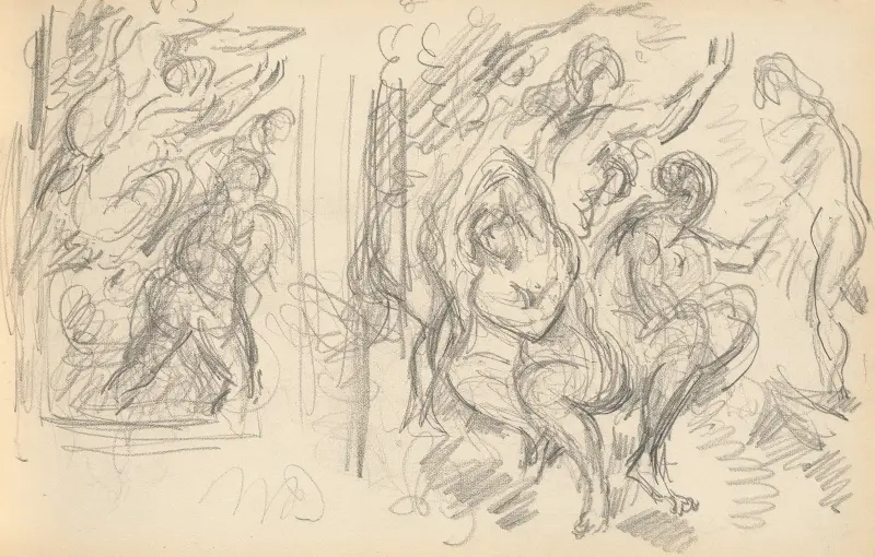 Två studier till ”Paris dom” eller ”Den förälskade herden” av Paul Cézanne
