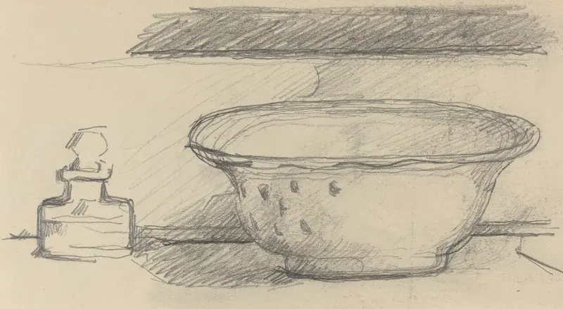 Wash Basin and Scent Bottle (recto) av Paul Cézanne