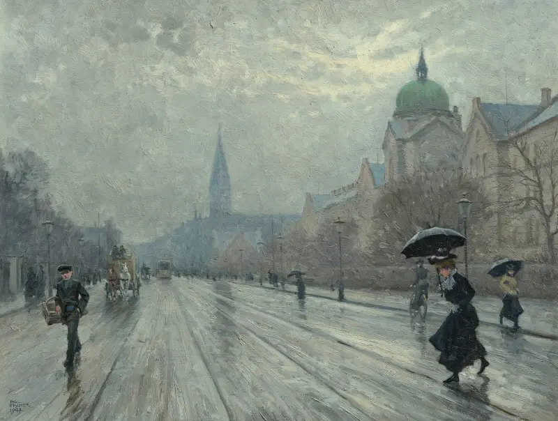 Gatuscen, Köpenhamn av Paul Fischer