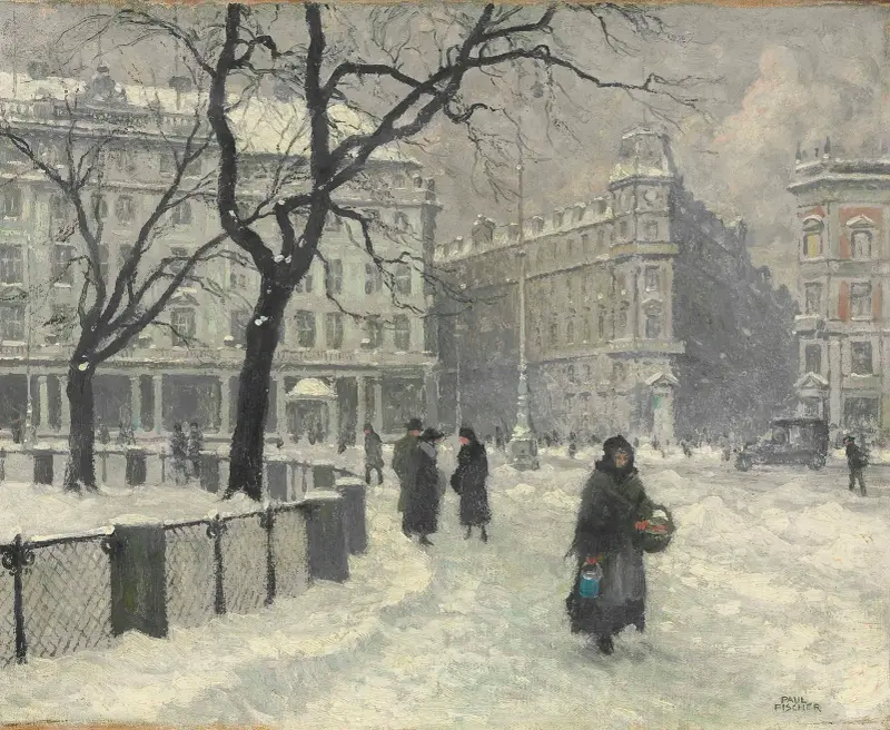 Kongens Nytorv, Köpenhamn i vinter av Paul Fischer