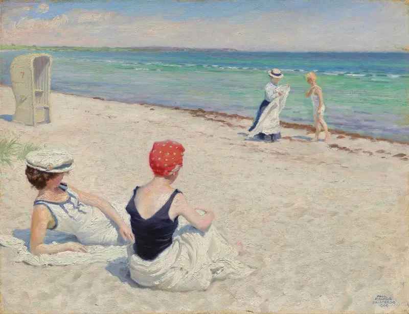På stranden, Falsterbo av Paul Fischer