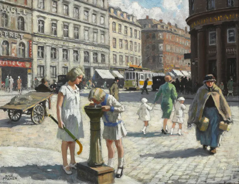 Vid Trianglen i Köpenhamn en varm sommardag av Paul Fischer