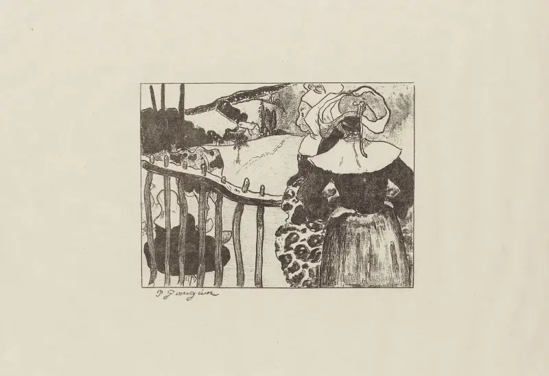 Bretonky u plotu, Paul Gauguin
