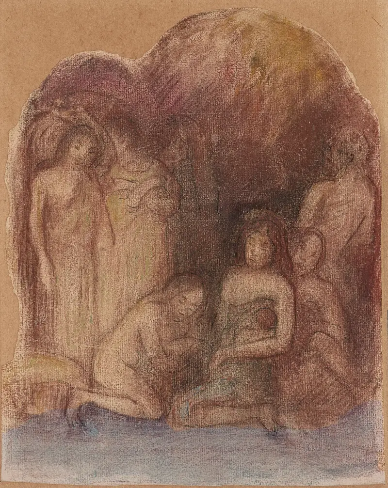Studie till Den tahitiska födelsen av Paul Gauguin
