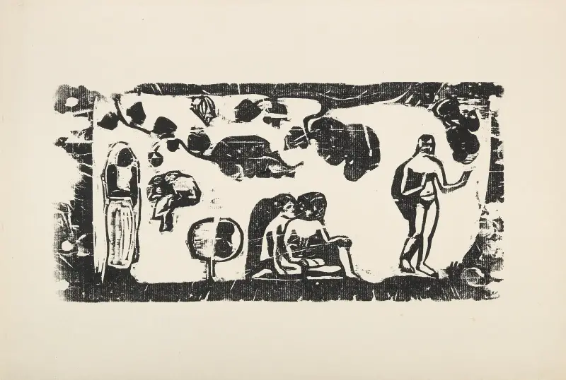 Kvinnor, djur och lövverk av Paul Gauguin