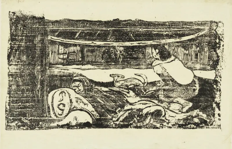 Interiér chýše, Paul Gauguin