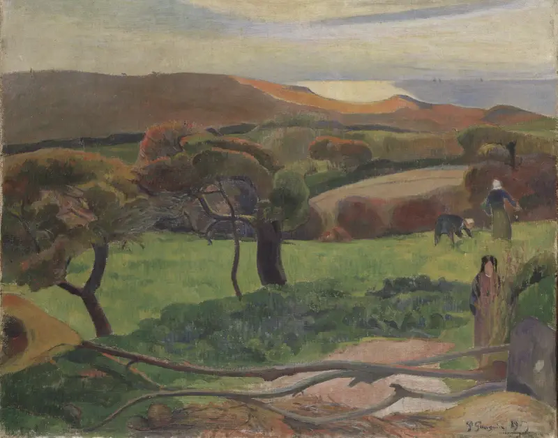 Fält vid havet av Paul Gauguin