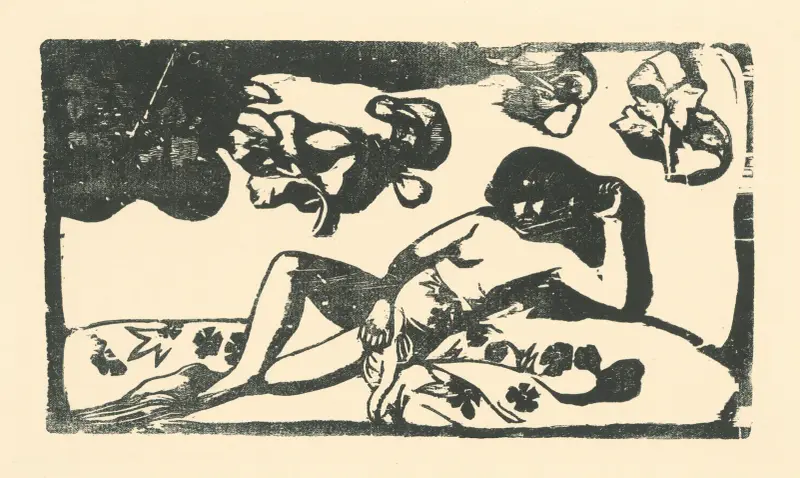 Liggande tahitisk kvinna av Paul Gauguin