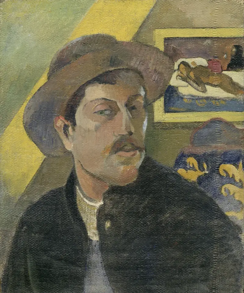Self-portrait with a hat av Paul Gauguin