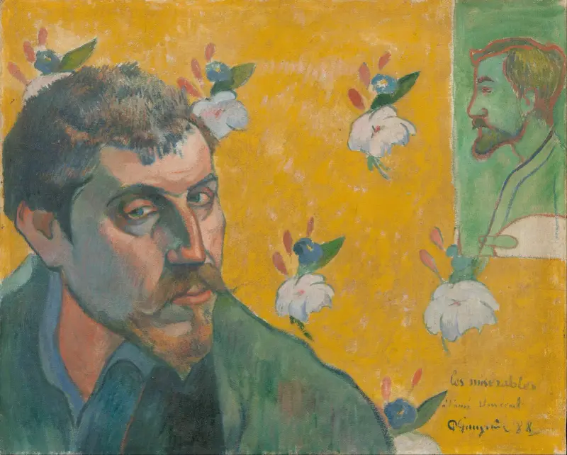 Självporträtt med porträtt av Bernard, ”Les Misérables” av Paul Gauguin