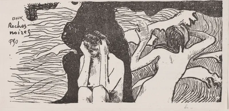 The Black Rocks av Paul Gauguin