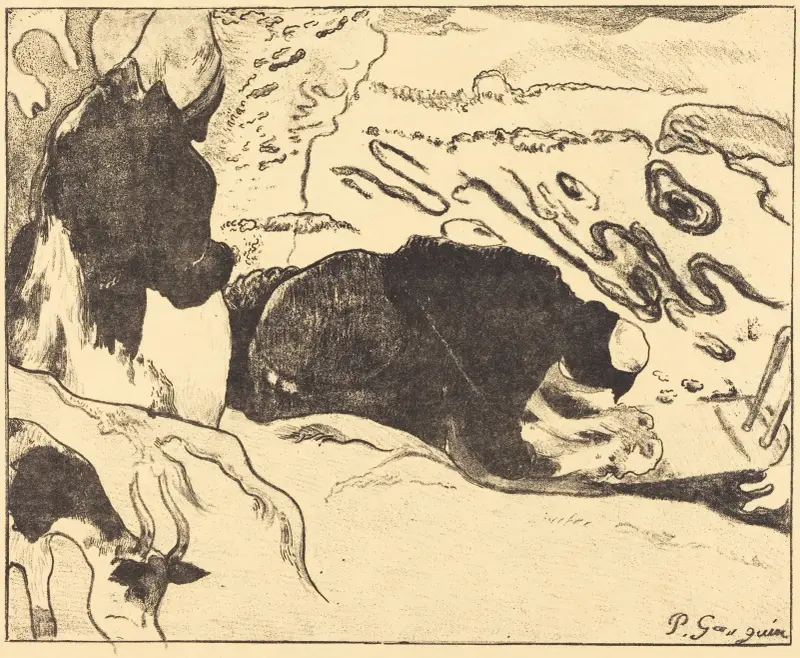 The Washerwomen (Les laveuses) av Paul Gauguin