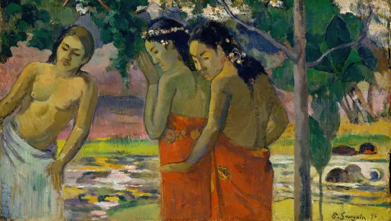 Tre tahitiska kvinnor av Paul Gauguin