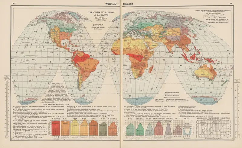 Världsklimat. Jordens klimatregioner av John Paul Goode