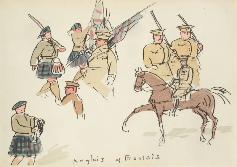 Paraden den 14 juli 1919, engelsmän och skottar av Paul Goute