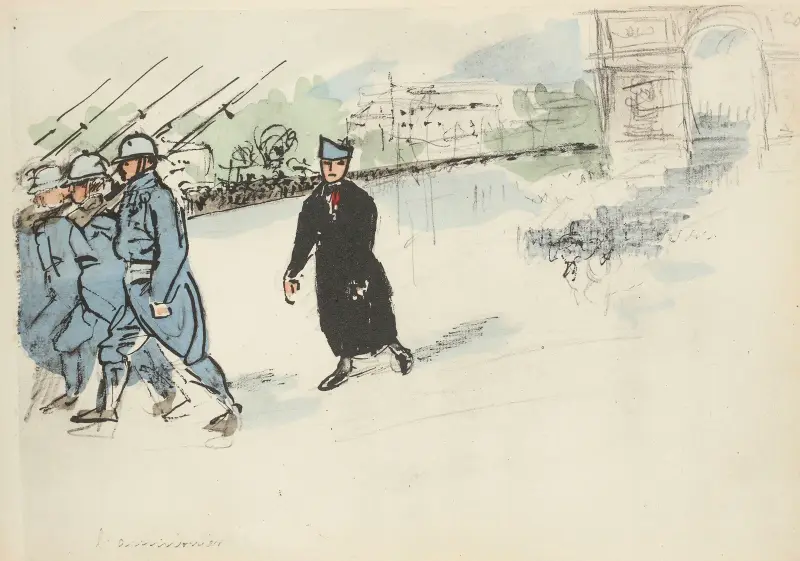 Paraden den 14 juli 1919, fältprästen av Paul Goute
