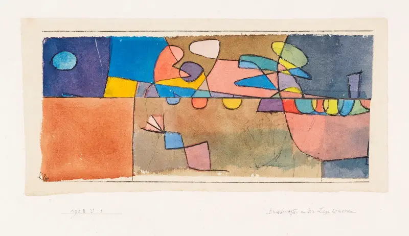 Buntbewegtes an der Lage gemessen av Paul Klee