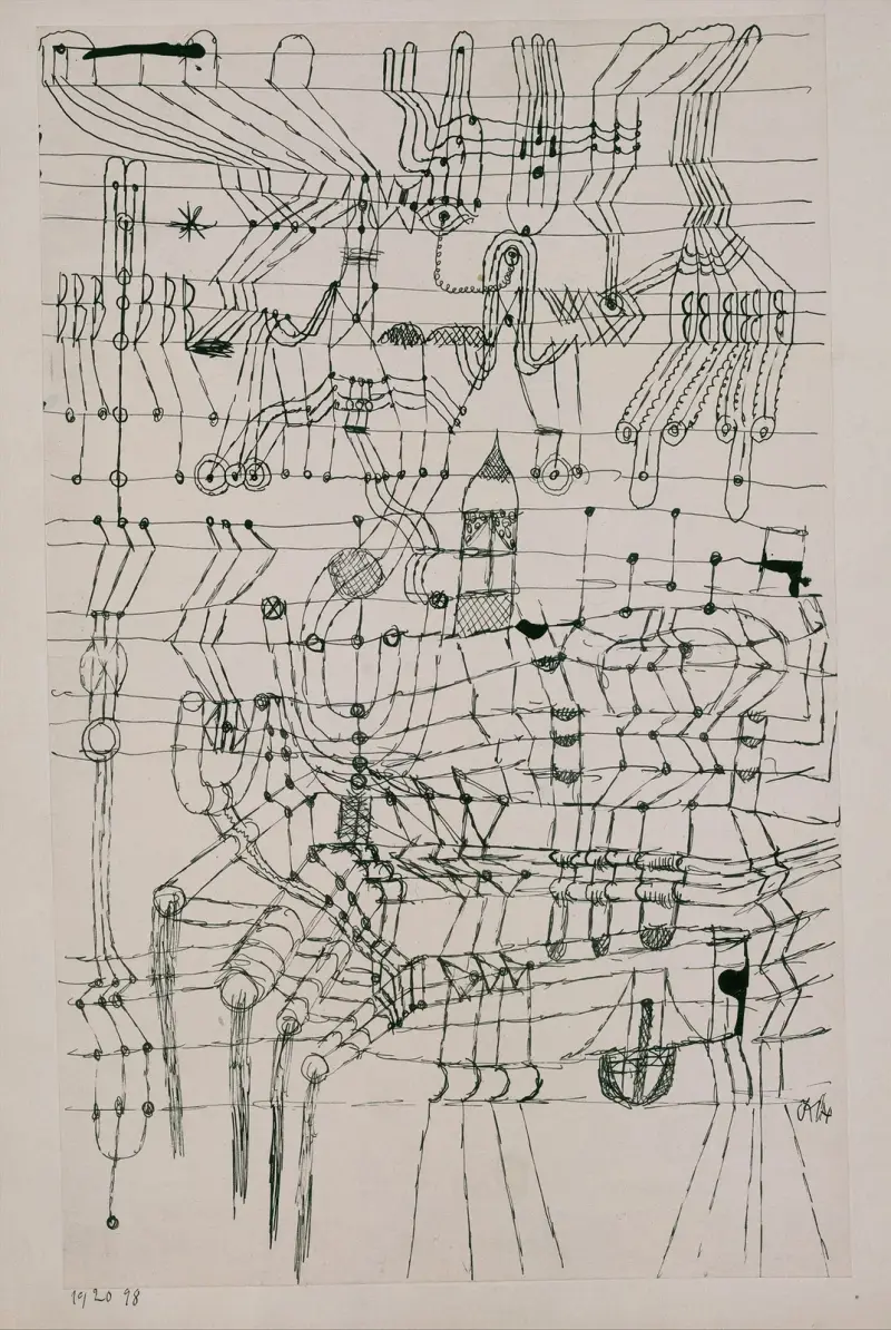 Zeichnung, geknotet wie ein Netz von Paul Klee