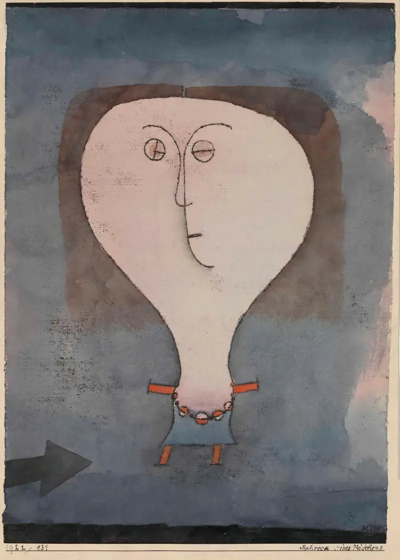 Skrämd flicka av Paul Klee