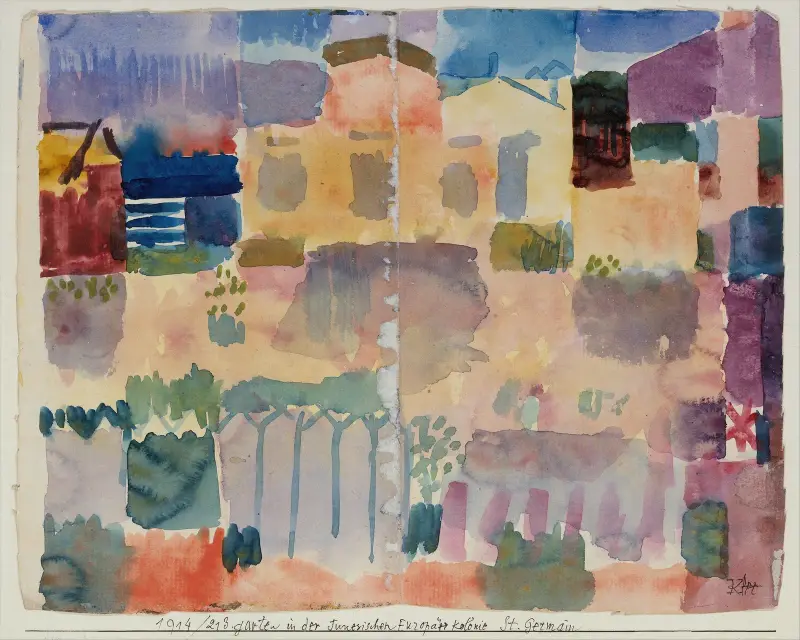 Trädgård i St. Germain, europakvarteren nära Tunis av Paul Klee