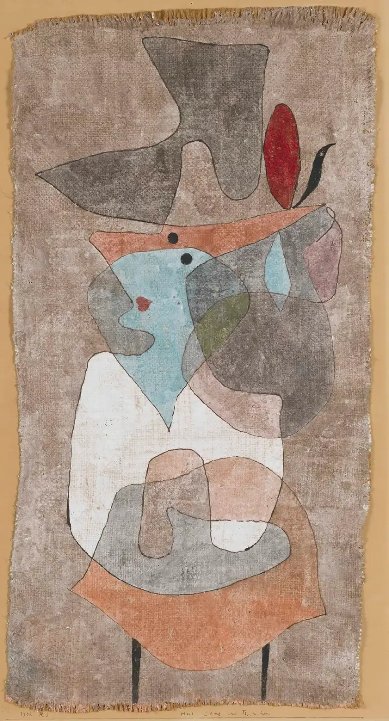 Klobouk, dáma a malý stůl, Paul Klee