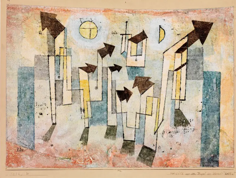 Väggmålning från Längtans tempel av Paul Klee