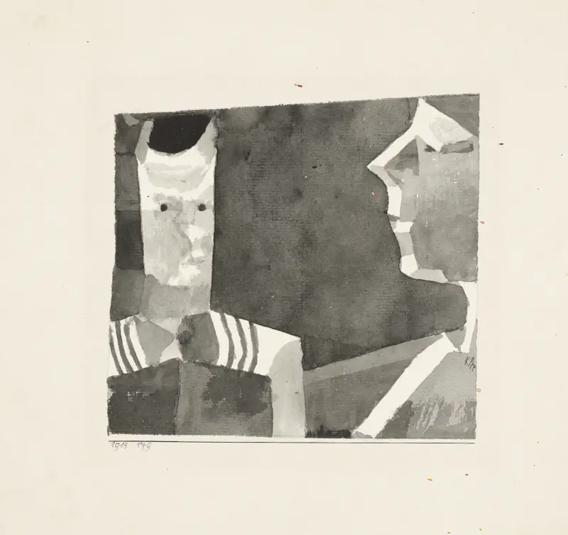 Porträttskiss ”Tant och systerson” av Paul Klee