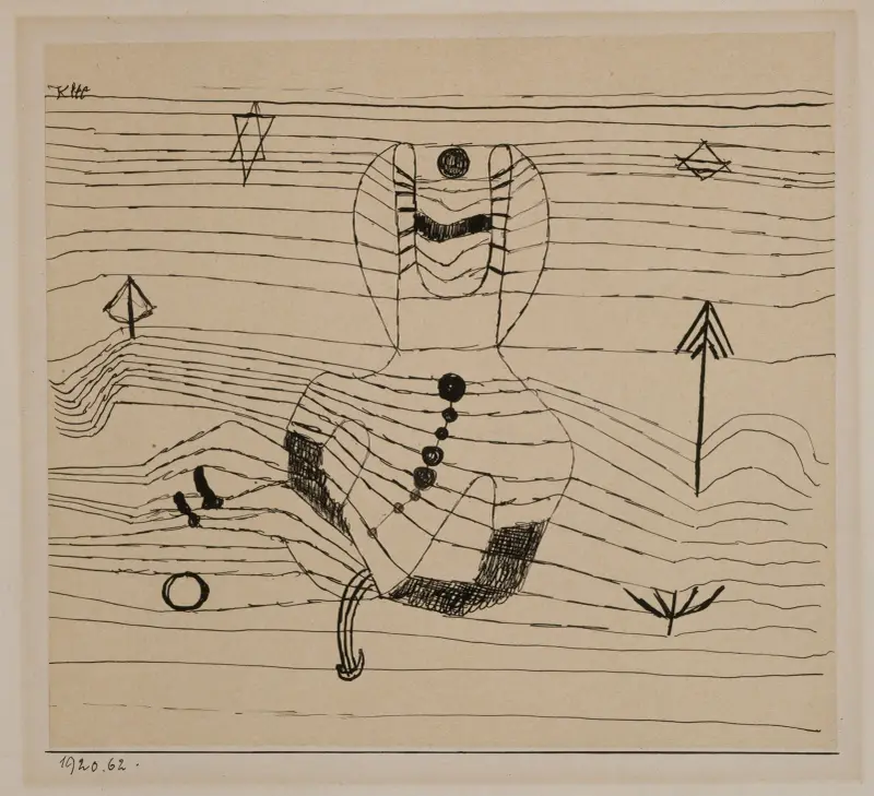 Avkastad ryttare och förhäxad av Paul Klee