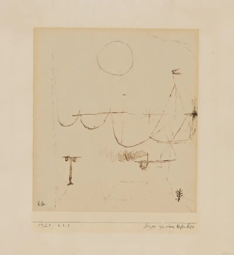 Skizze zu einem Hafenbild av Paul Klee