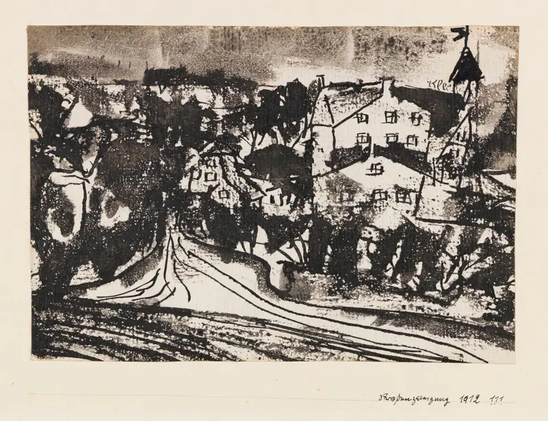 Straßenverzweigung (bei aufgeweichtem Boden) av Paul Klee