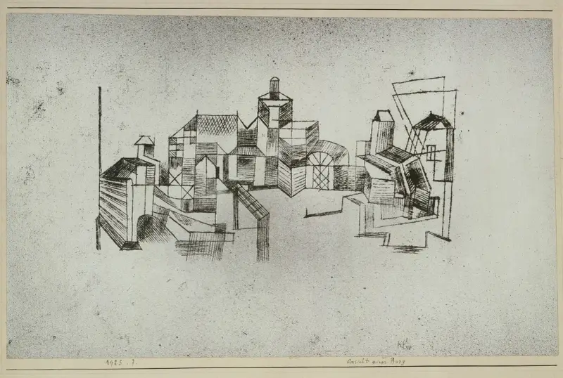 Vy över en fästning av Paul Klee