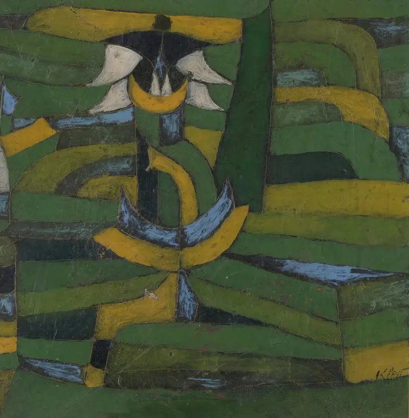 Vit blomma i trädgården av Paul Klee