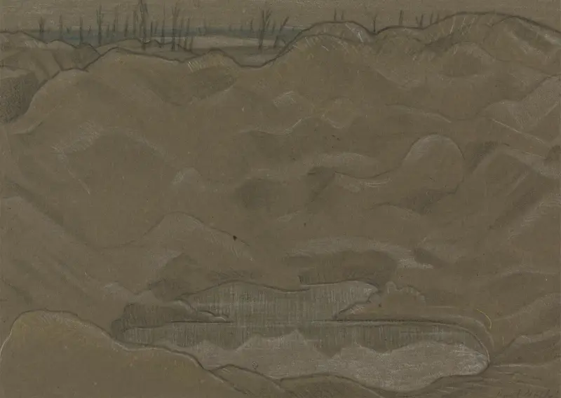 Krater po pocisku, Paul Nash