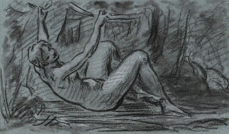 Ung kvinna som reser sig naken av Pierre-Paul Prud'hon