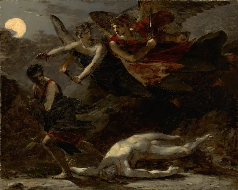 Rättvisa och gudomlig hämnd förföljer brottet av Pierre-Paul Prud'hon
