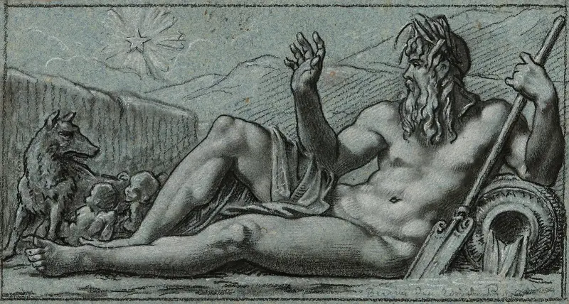 Tibern ser den gryende stjärnan stiga upp av Pierre-Paul Prud'hon