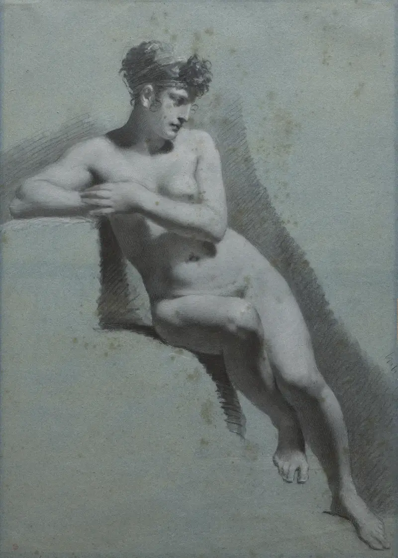 Studie einer sitzenden nackten Frau, nach rechts blickend von Pierre-Paul Prud'hon