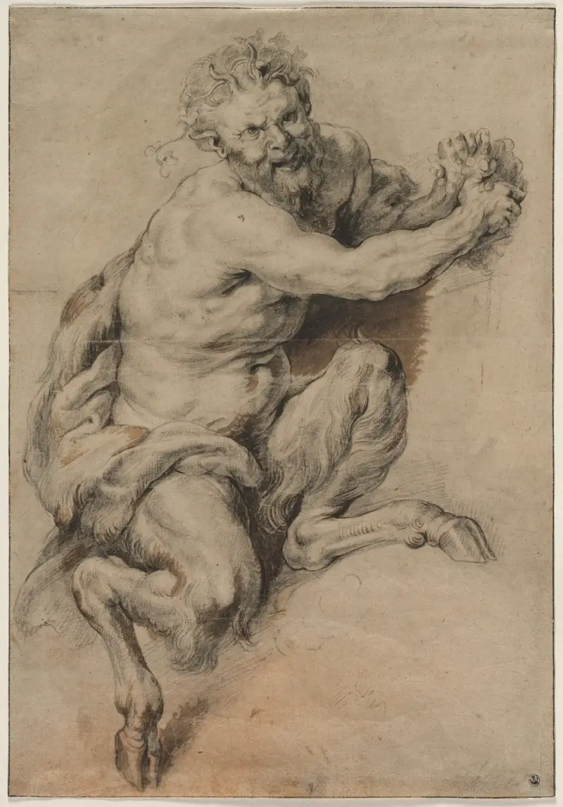 En faun som griper en druvklase av Peter Paul Rubens