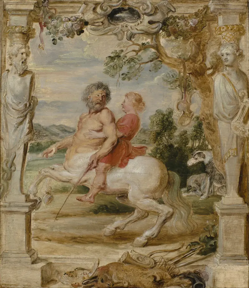 Akilles uppfostras av kentauren Cheiron av Peter Paul Rubens