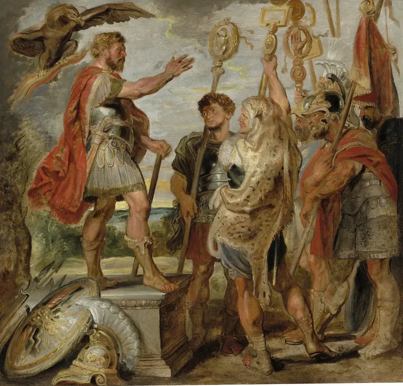 Decius Mus talar till legionerna av Peter Paul Rubens
