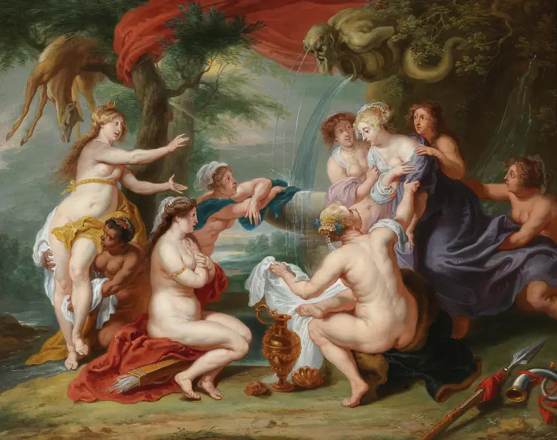 Diana upptäcker Callistos graviditet av Follower of Peter Paul Rubens