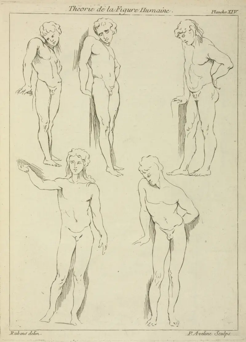 Five male figures av Peter Paul Rubens