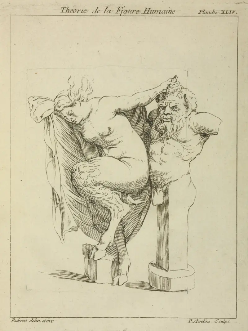 Kopf und Oberkörper eines männlichen Satyrs und einer weiblichen Satyrin von Peter Paul Rubens