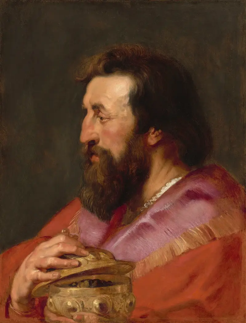 Huvud av en av de tre vise männen – Melchior, den assyriske kungen av Peter Paul Rubens
